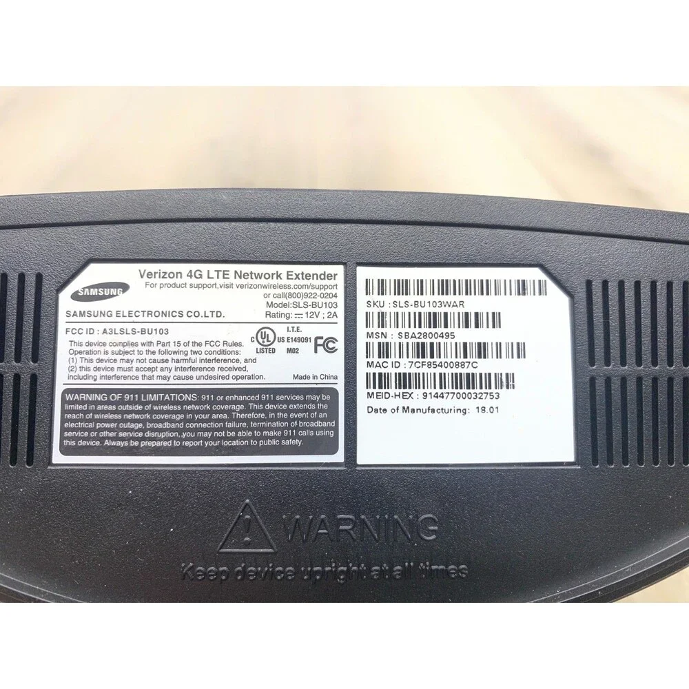 Verizon Wireless LTE Network Extender Samsung SLS-BU103 4G Signal Booster